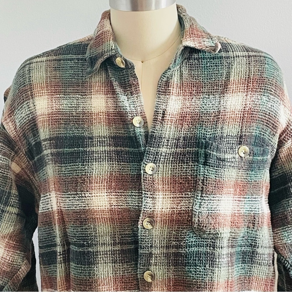 Jordache Vintage 1990’s Flannel Button Down Top- Multicolored- Size Medium - Picture 2 of 7